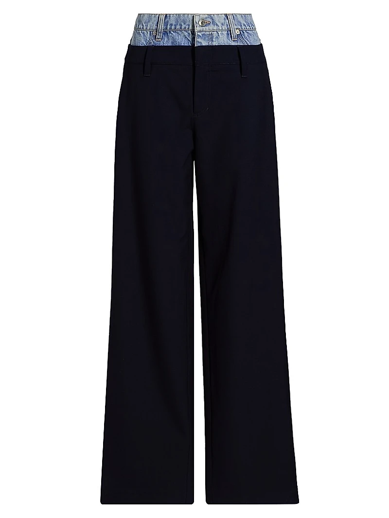 Ophelia Double-Waistband Combo Pants