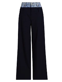 Ophelia Double-Waistband Combo Pants