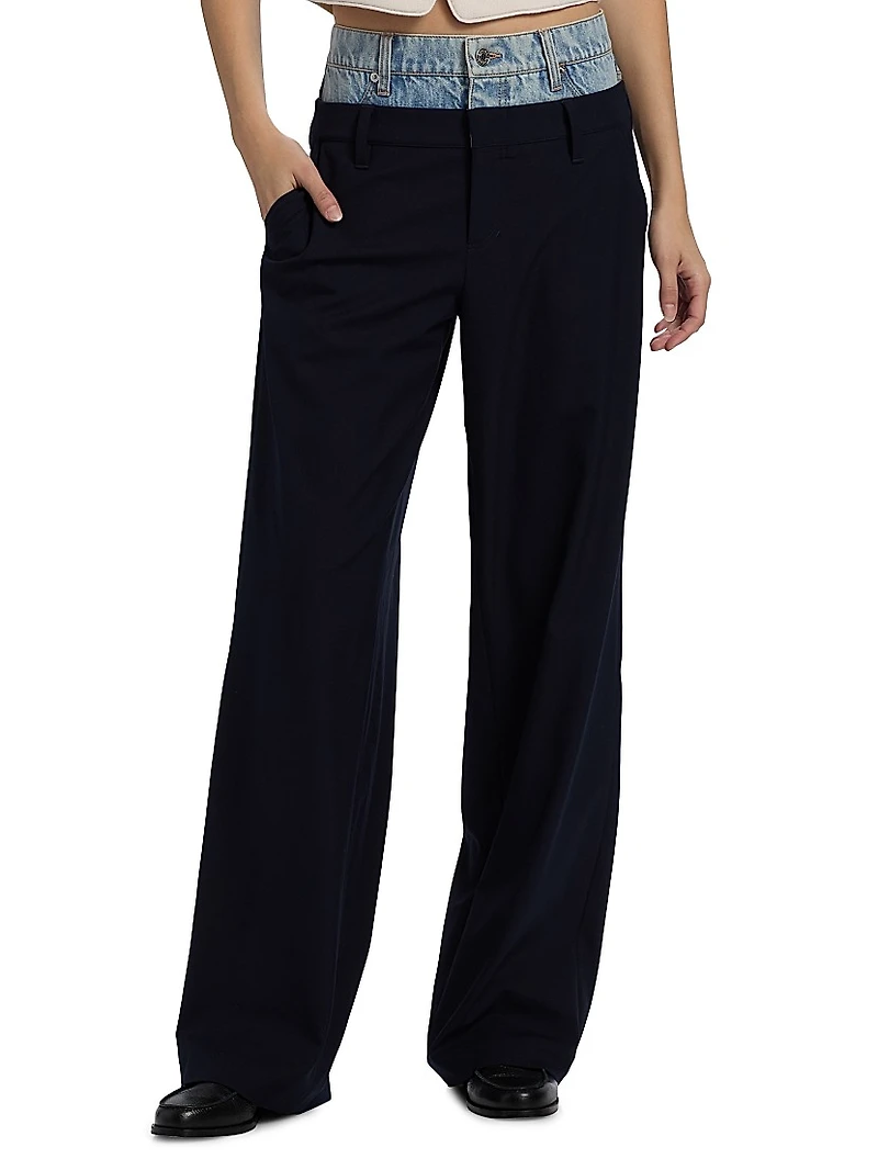 Ophelia Double-Waistband Combo Pants