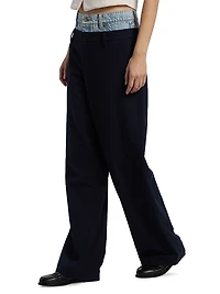 Ophelia Double-Waistband Combo Pants