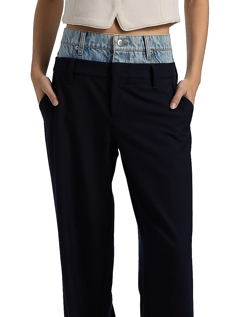 Ophelia Double-Waistband Combo Pants