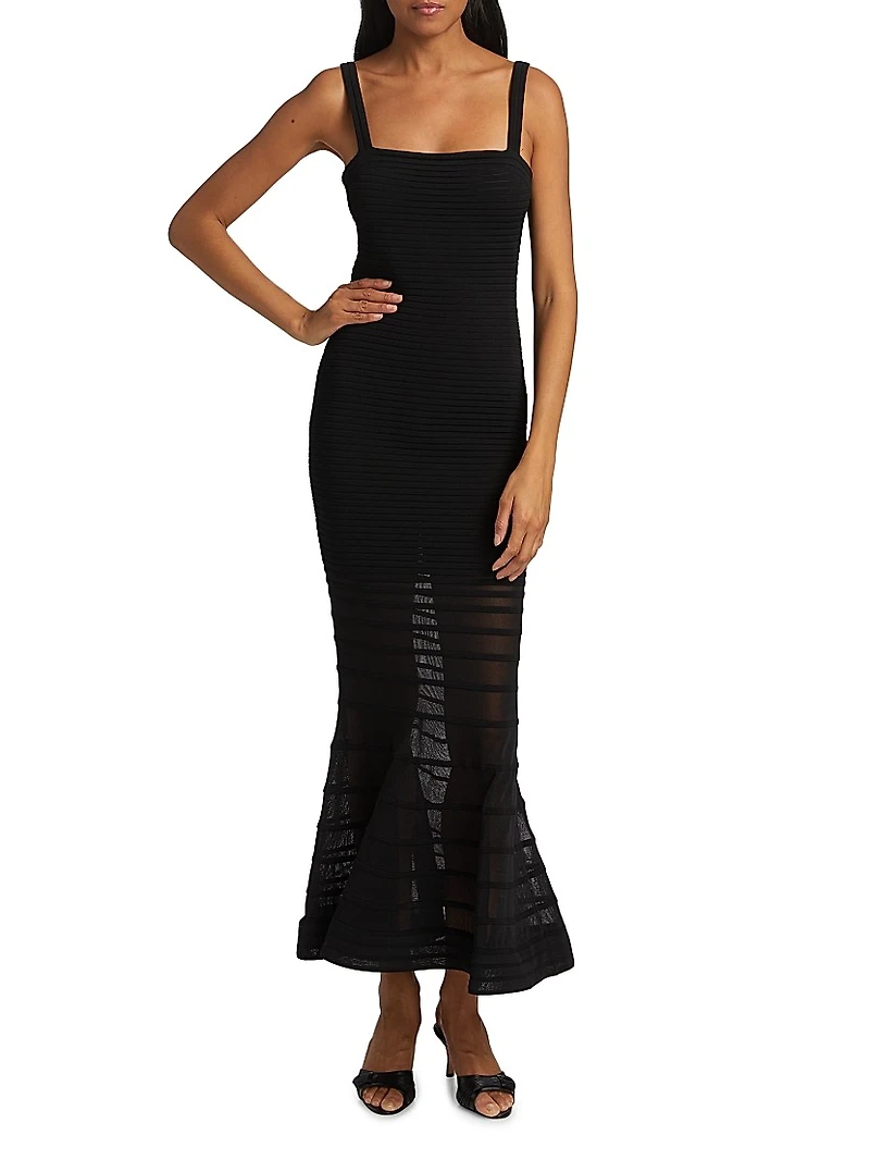 Vallarie Knit Trumpet-Hem Dress