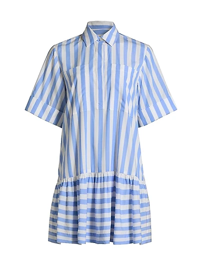 Cris Striped Short-Sleeve Shirtdress