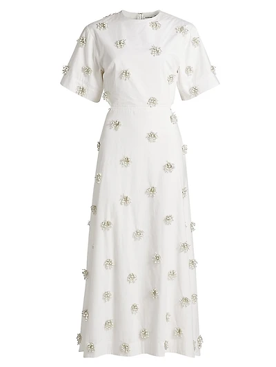 Starla Beaded Cotton Cut-Out Maxi Dress