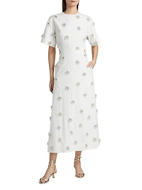 Starla Beaded Cotton Cut-Out Maxi Dress