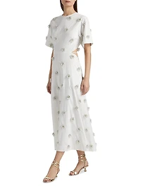 Starla Beaded Cotton Cut-Out Maxi Dress
