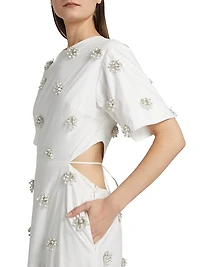 Starla Beaded Cotton Cut-Out Maxi Dress