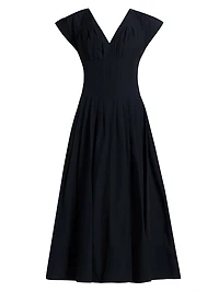 Nina Pleated Midi-Dress