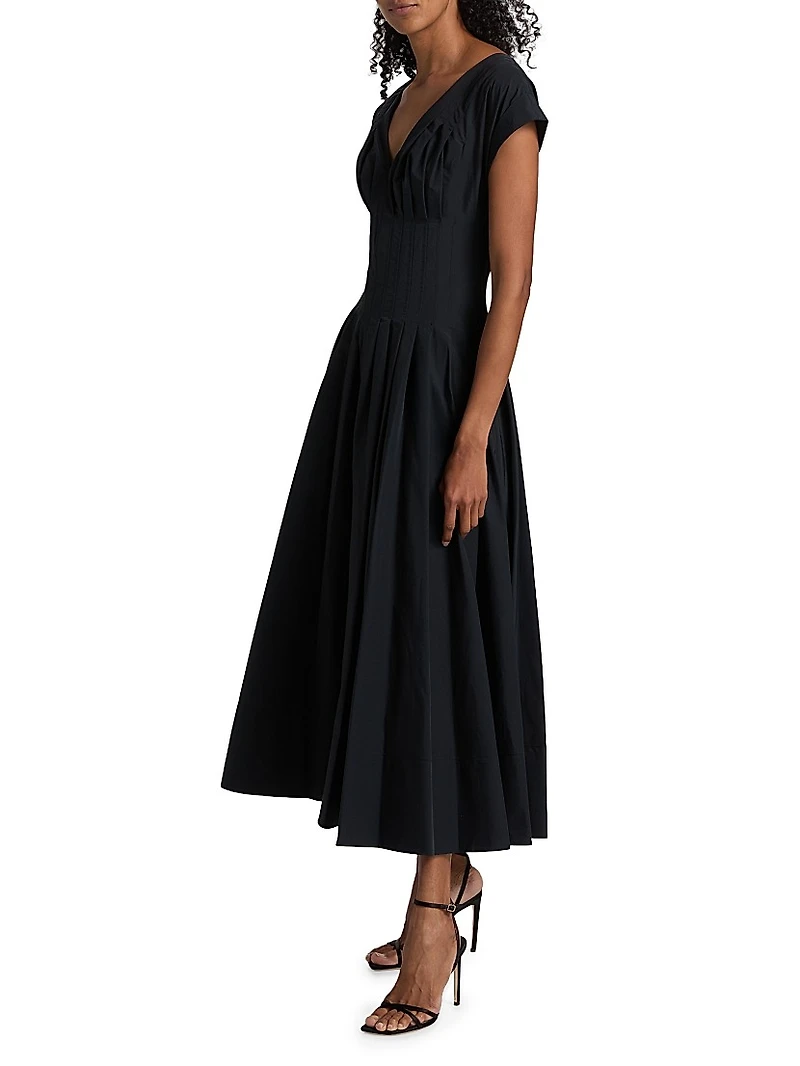 Nina Pleated Midi-Dress