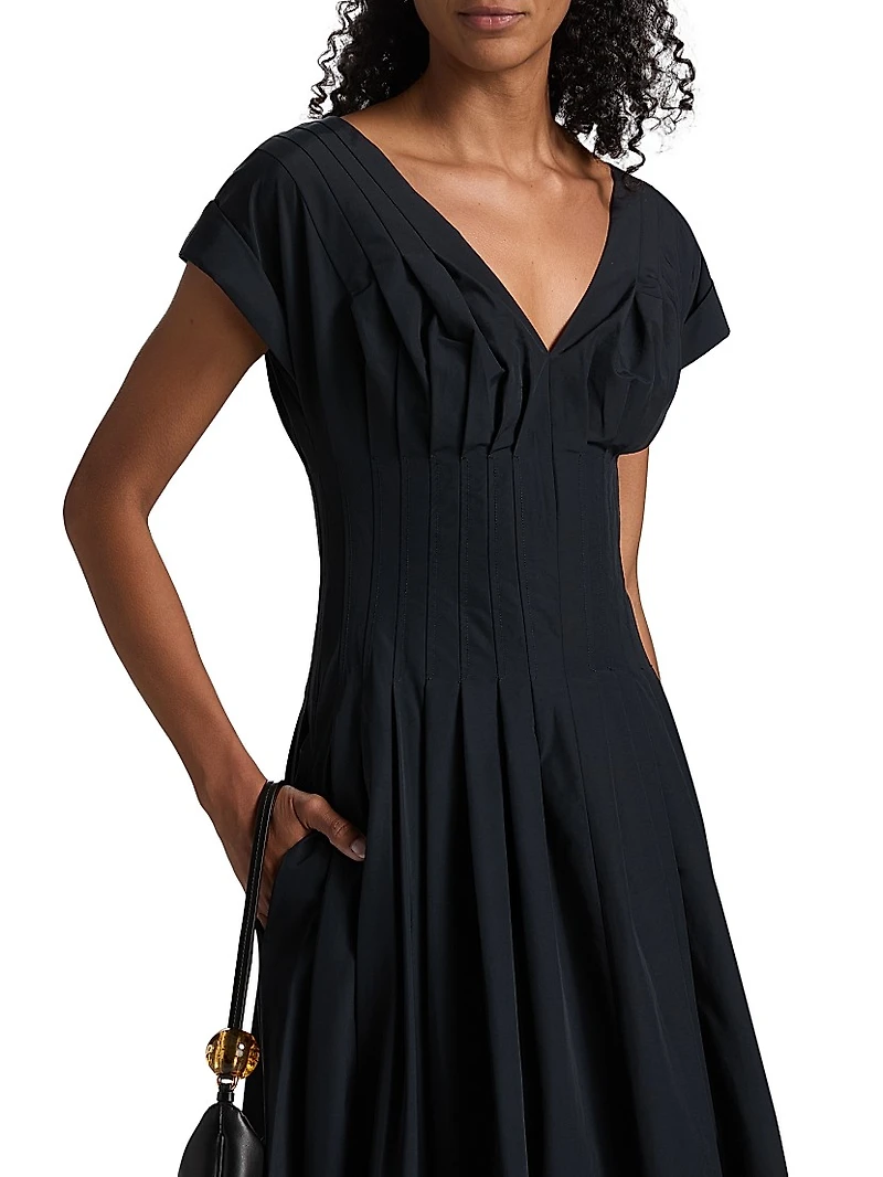 Nina Pleated Midi-Dress