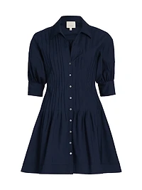 Monty Pleated Mini-Shirtdress