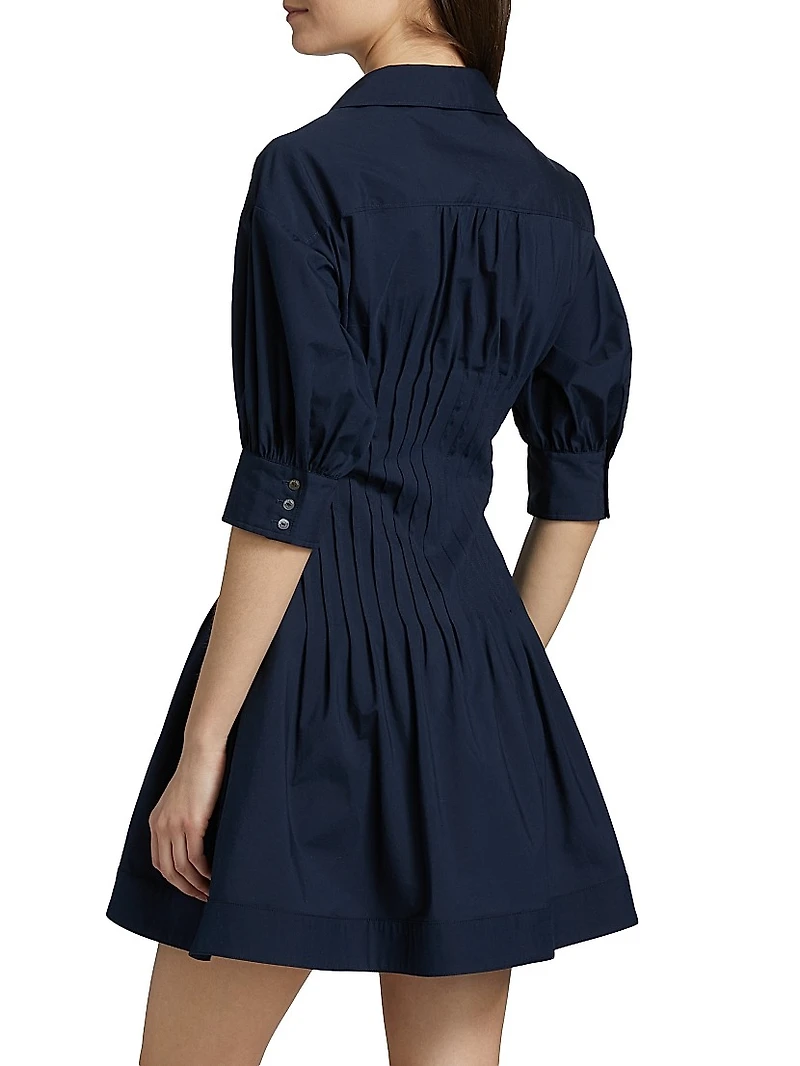 Monty Pleated Mini-Shirtdress