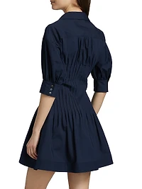 Monty Pleated Mini-Shirtdress