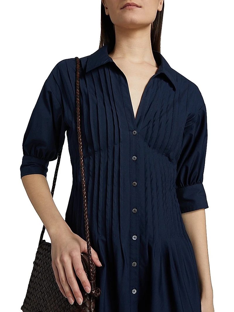Monty Pleated Mini-Shirtdress