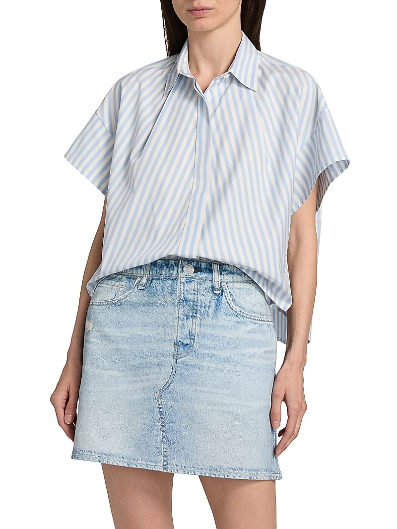 Martha Striped Cotton Poplin Boxy Shirt