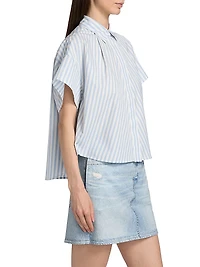 Martha Striped Cotton Poplin Boxy Shirt