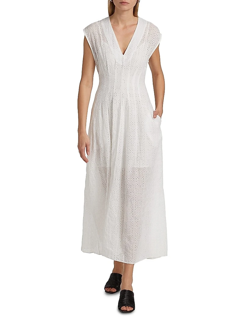 Ines Schiffli Eyelet Embroidered Dress