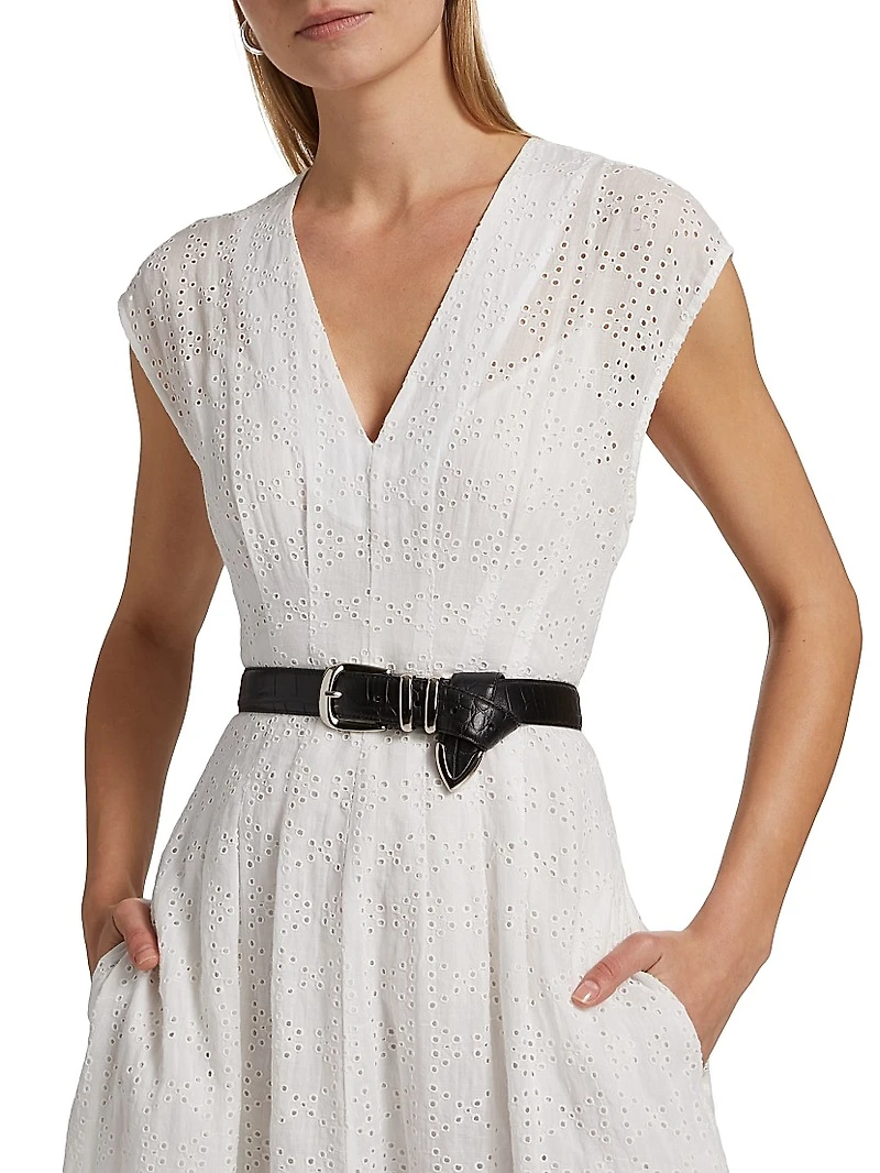Ines Schiffli Eyelet Embroidered Dress