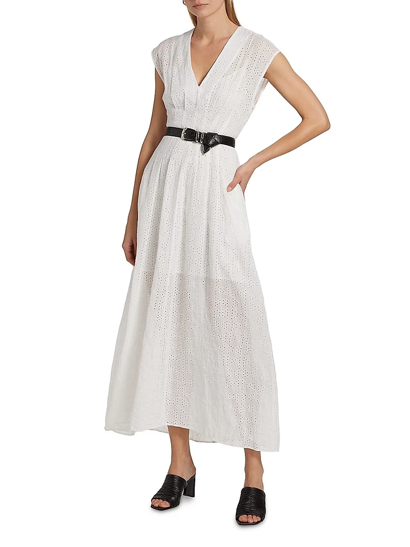 Ines Schiffli Eyelet Embroidered Dress