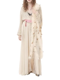 Long Dress in Embroidered Light Georgette