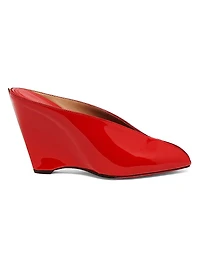 Alicia 95MM Patent Leather Wedge Mules