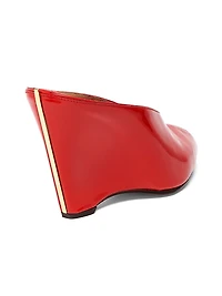 Alicia 95MM Patent Leather Wedge Mules