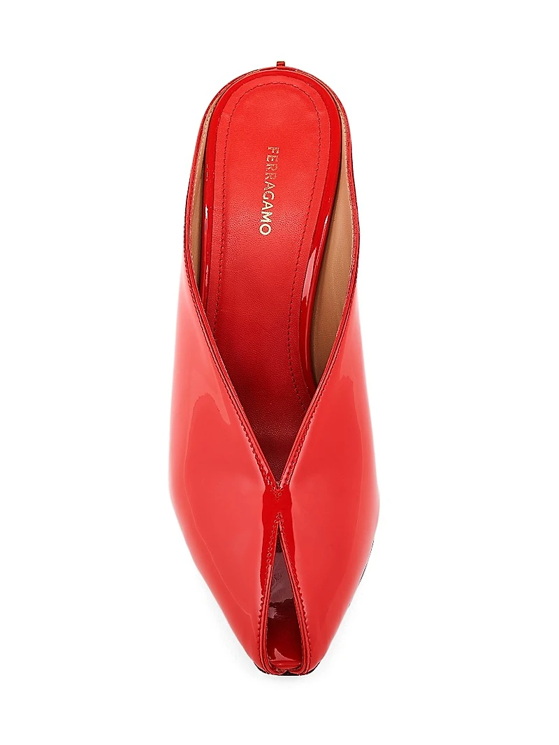 Alicia 95MM Patent Leather Wedge Mules