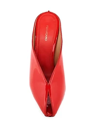 Alicia 95MM Patent Leather Wedge Mules