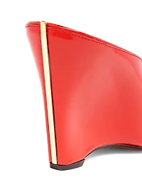 Alicia 95MM Patent Leather Wedge Mules