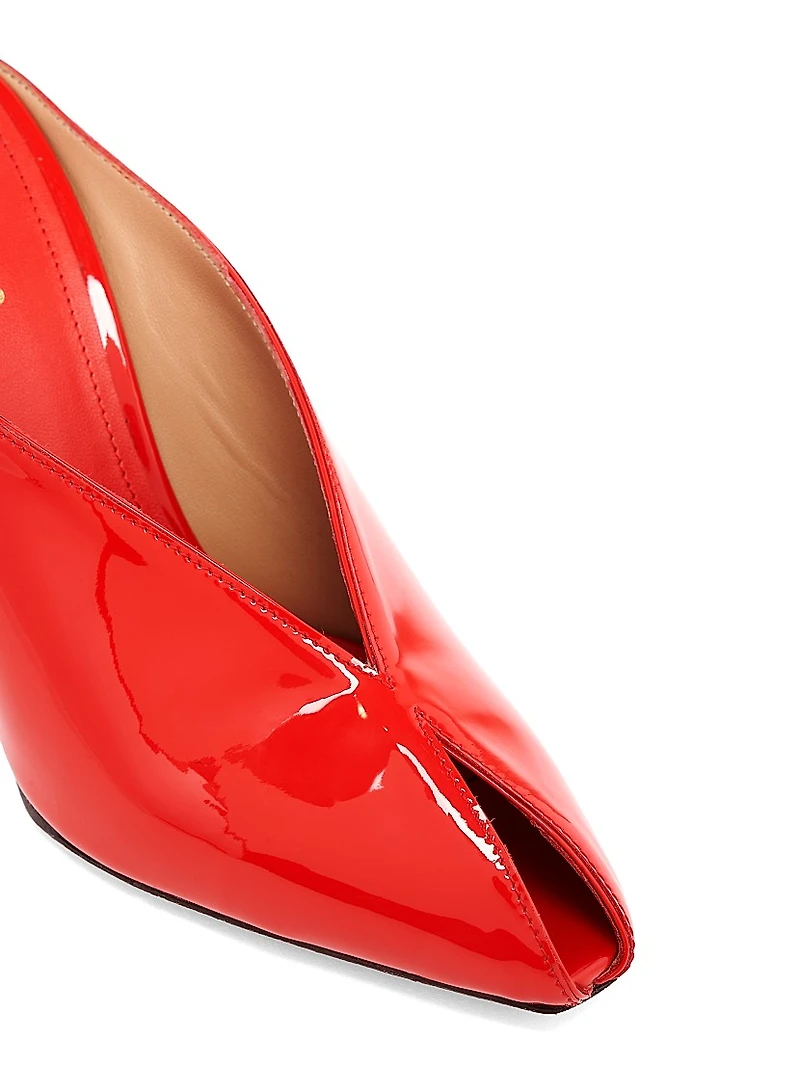 Alicia 95MM Patent Leather Wedge Mules
