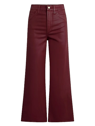 The Mia Coated Wide-Leg Ankle Crop Jeans
