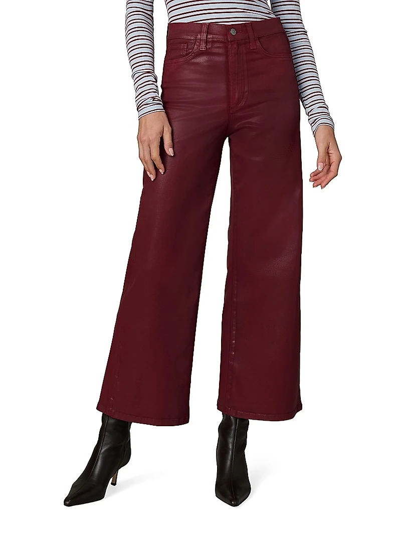 The Mia Coated Wide-Leg Ankle Crop Jeans