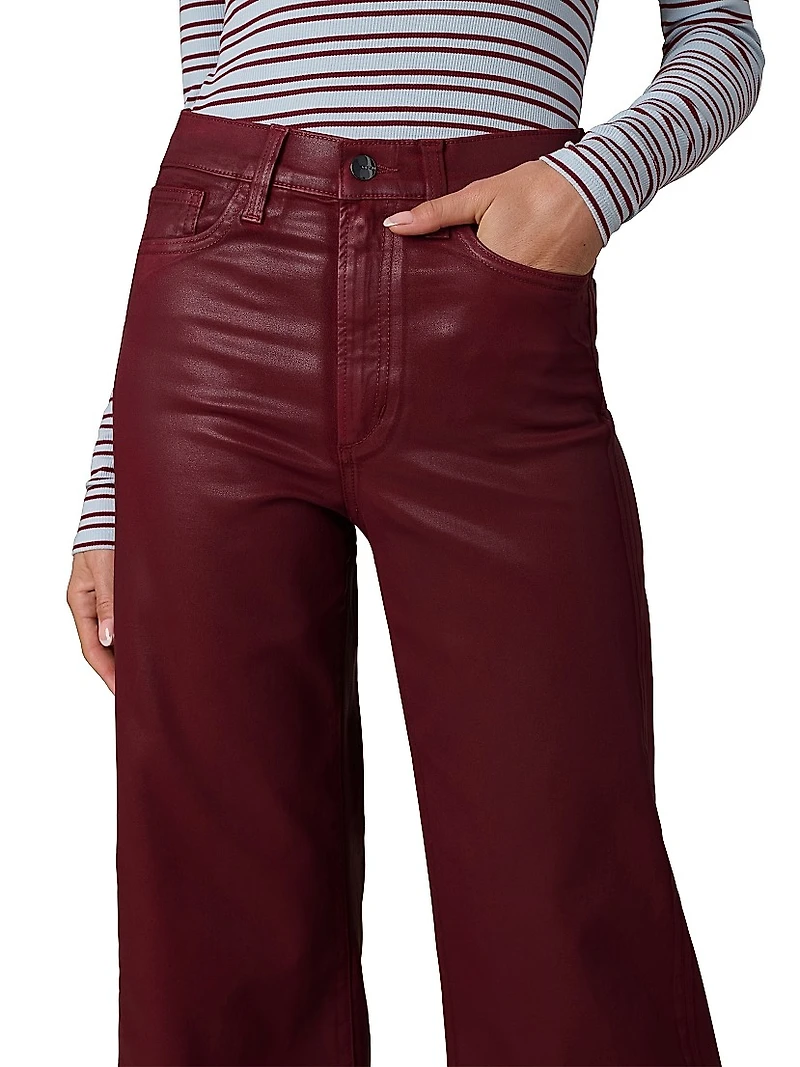 The Mia Coated Wide-Leg Ankle Crop Jeans