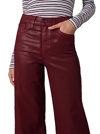 The Mia Coated Wide-Leg Ankle Crop Jeans
