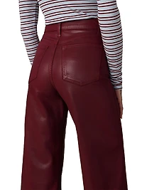 The Mia Coated Wide-Leg Ankle Crop Jeans
