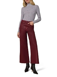 The Mia Coated Wide-Leg Ankle Crop Jeans
