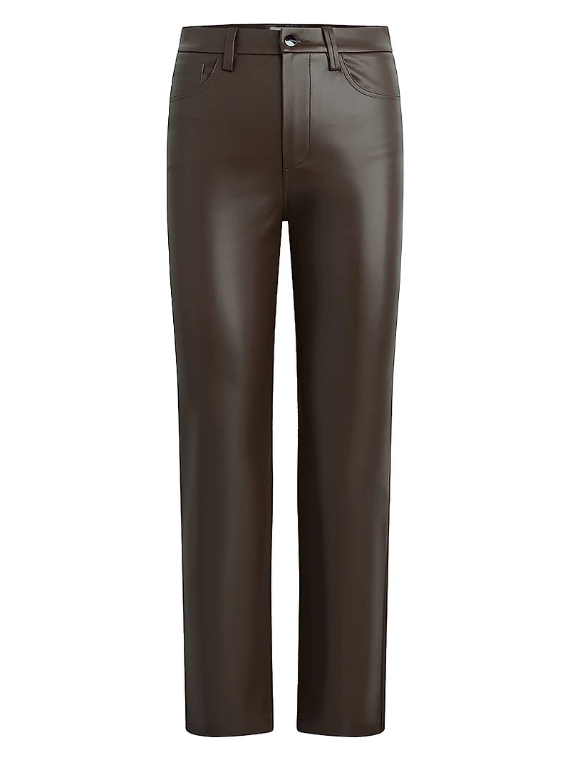 The Lyra Faux Leather Slim-Leg Ankle Crop Pants