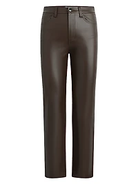 The Lyra Faux Leather Slim-Leg Ankle Crop Pants