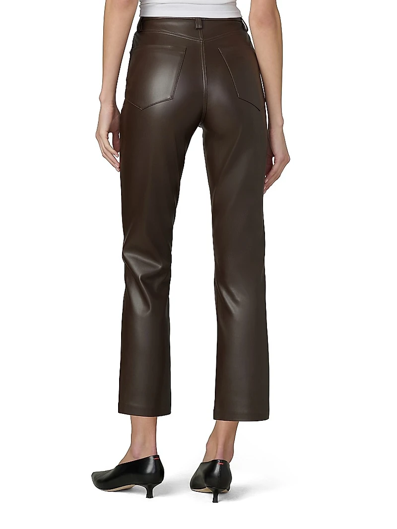 The Lyra Faux Leather Slim-Leg Ankle Crop Pants