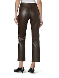 The Lyra Faux Leather Slim-Leg Ankle Crop Pants