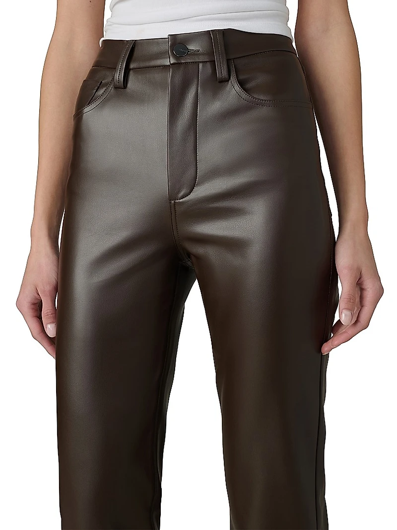 The Lyra Faux Leather Slim-Leg Ankle Crop Pants