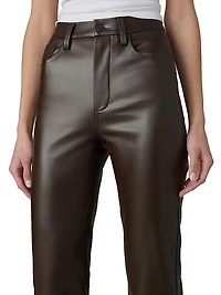 The Lyra Faux Leather Slim-Leg Ankle Crop Pants