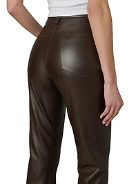 The Lyra Faux Leather Slim-Leg Ankle Crop Pants