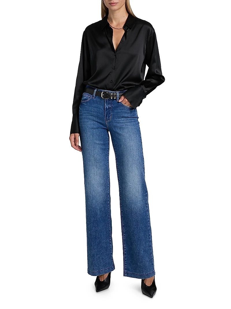 ONLY AT SAKS. Clayton High-Rise Wide-Leg Jeans