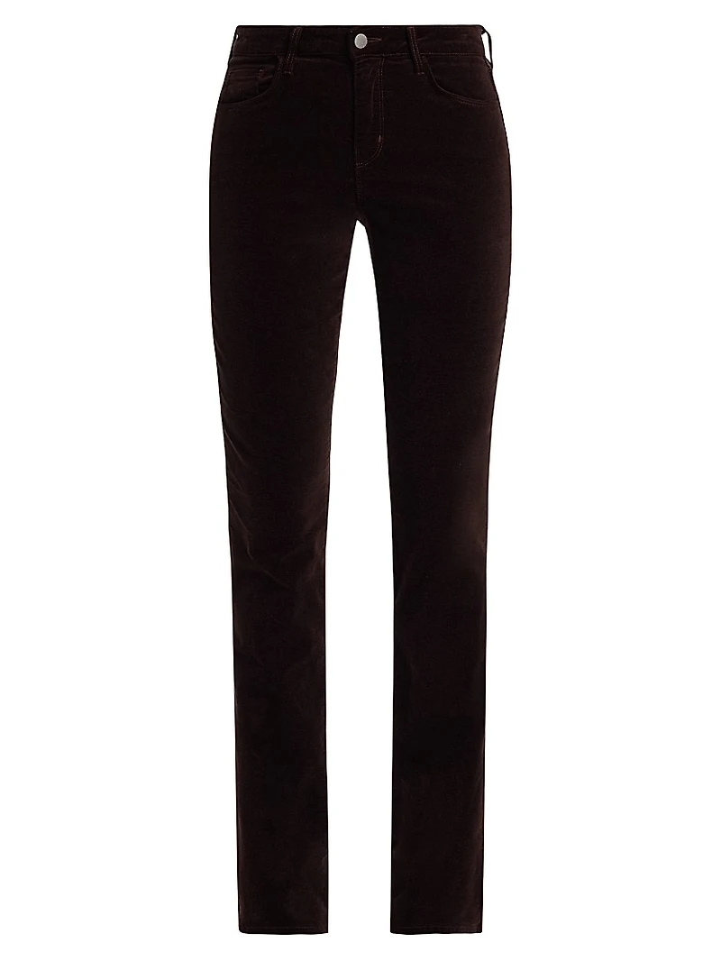 Stevie High-Rise Straight-Fit Velveteen Pants