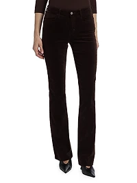 Stevie High-Rise Straight-Fit Velveteen Pants