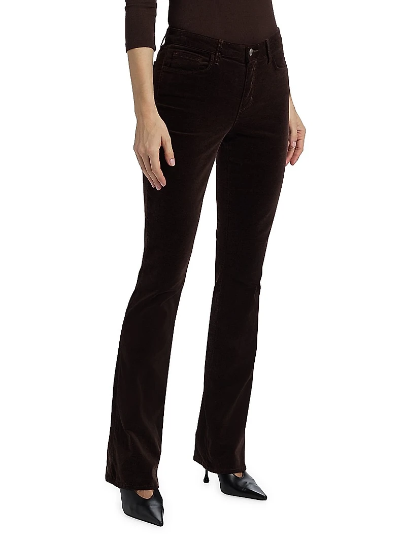 Stevie High-Rise Straight-Fit Velveteen Pants