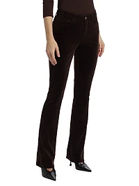 Stevie High-Rise Straight-Fit Velveteen Pants