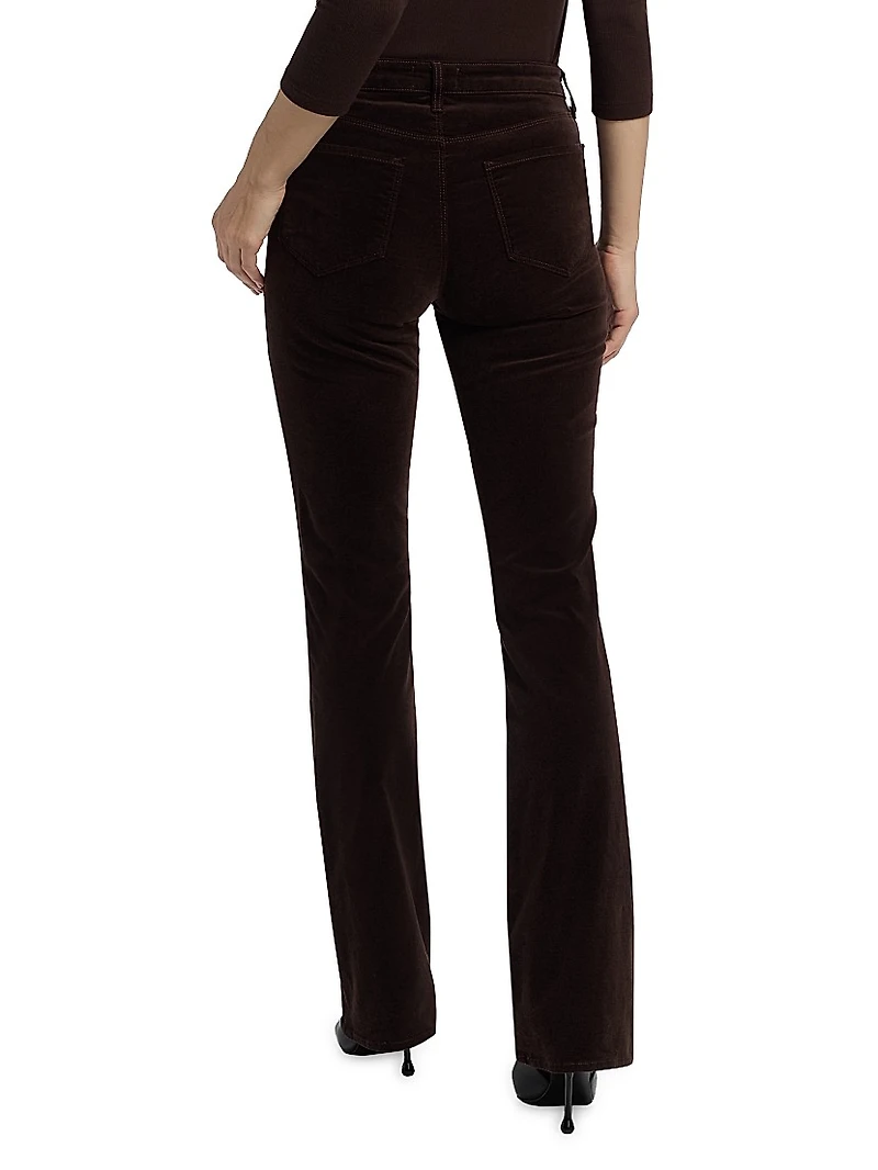 Stevie High-Rise Straight-Fit Velveteen Pants