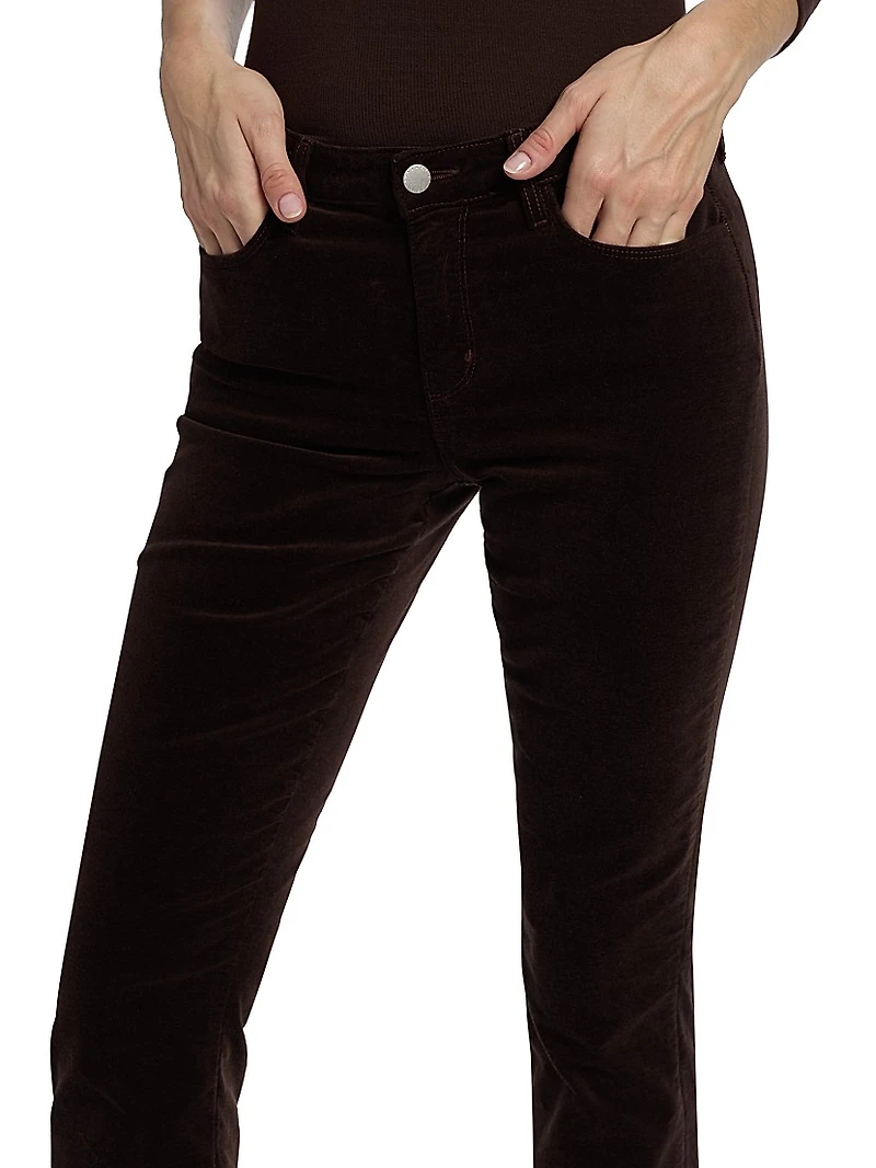 Stevie High-Rise Straight-Fit Velveteen Pants